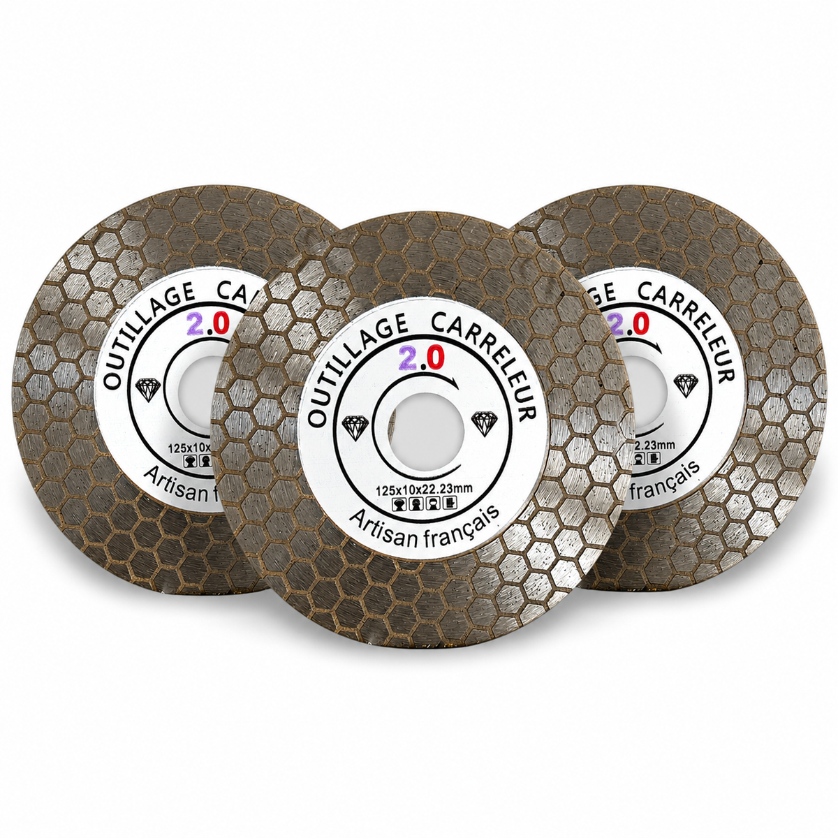 Pack de 3 Disques Diamant Biseau 125 mm