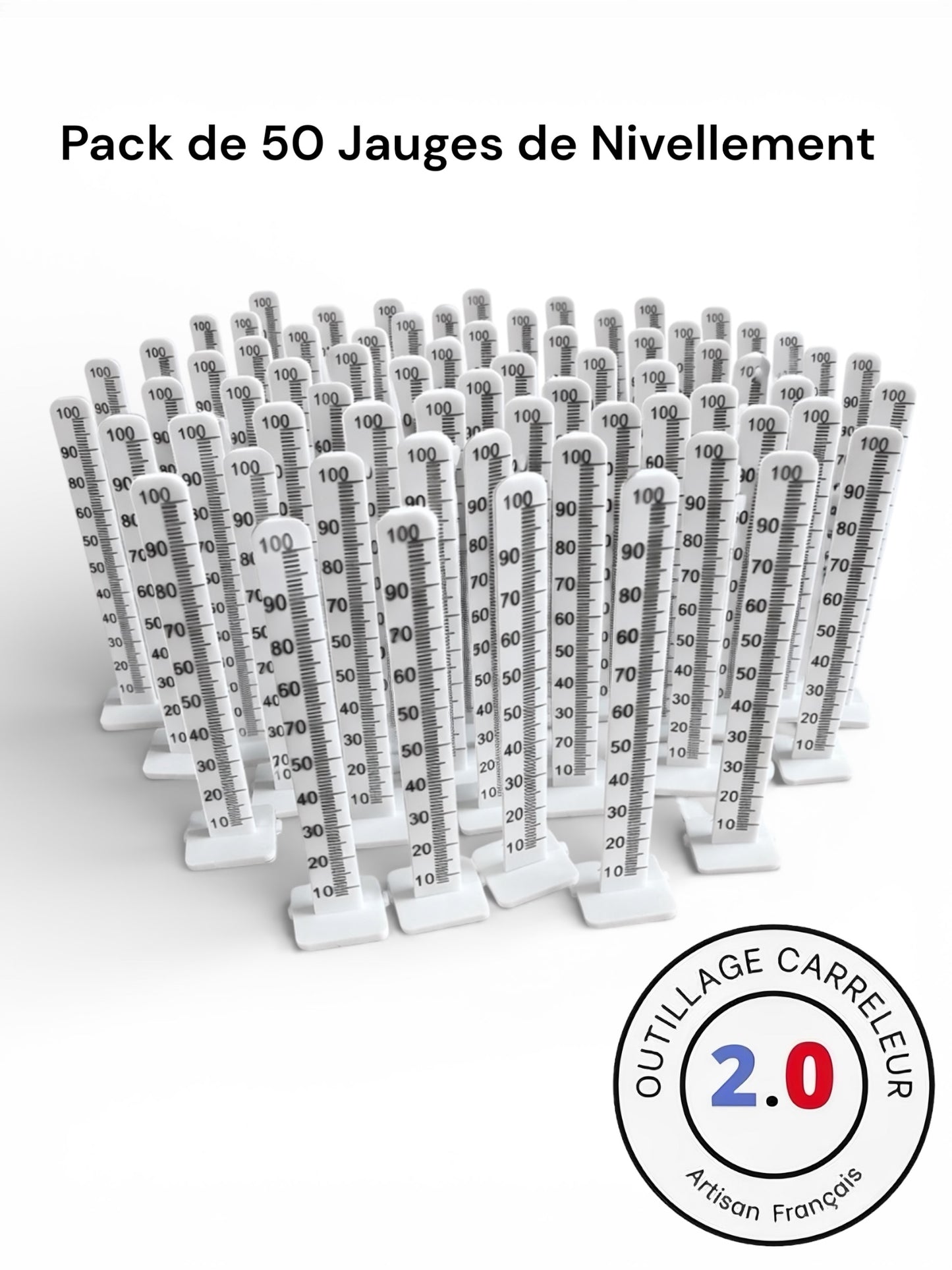 🔥 Jauge de Nivellement 0–100 mm – Packs de 10, 15 ou 50 pièces