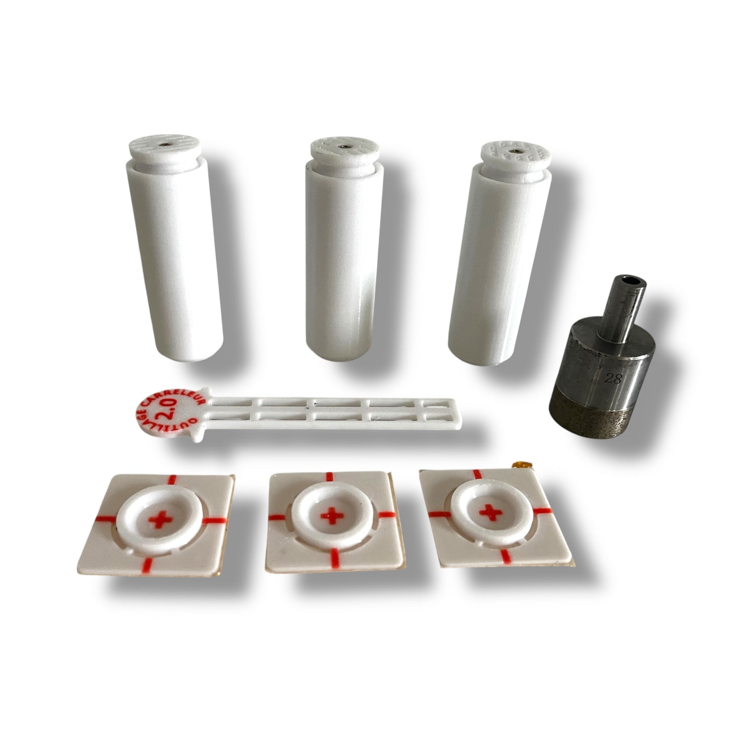 🔥Kit de Toalleros de Diseño – Fijación Invisible en Pared Alicatada – Juego de 3 – Profundidad 8 cm + Broca de Diamante de 28 mm Incluida