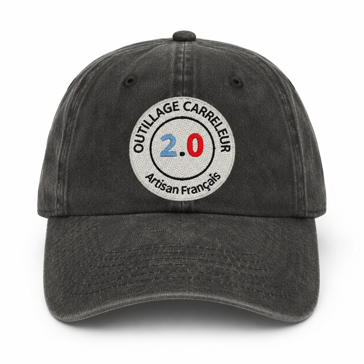 Casquette noire Outillage Carreleur 2.0 – Logo brodé