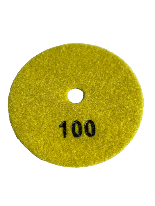 Face velcro jaune du disque de polissage grain 100