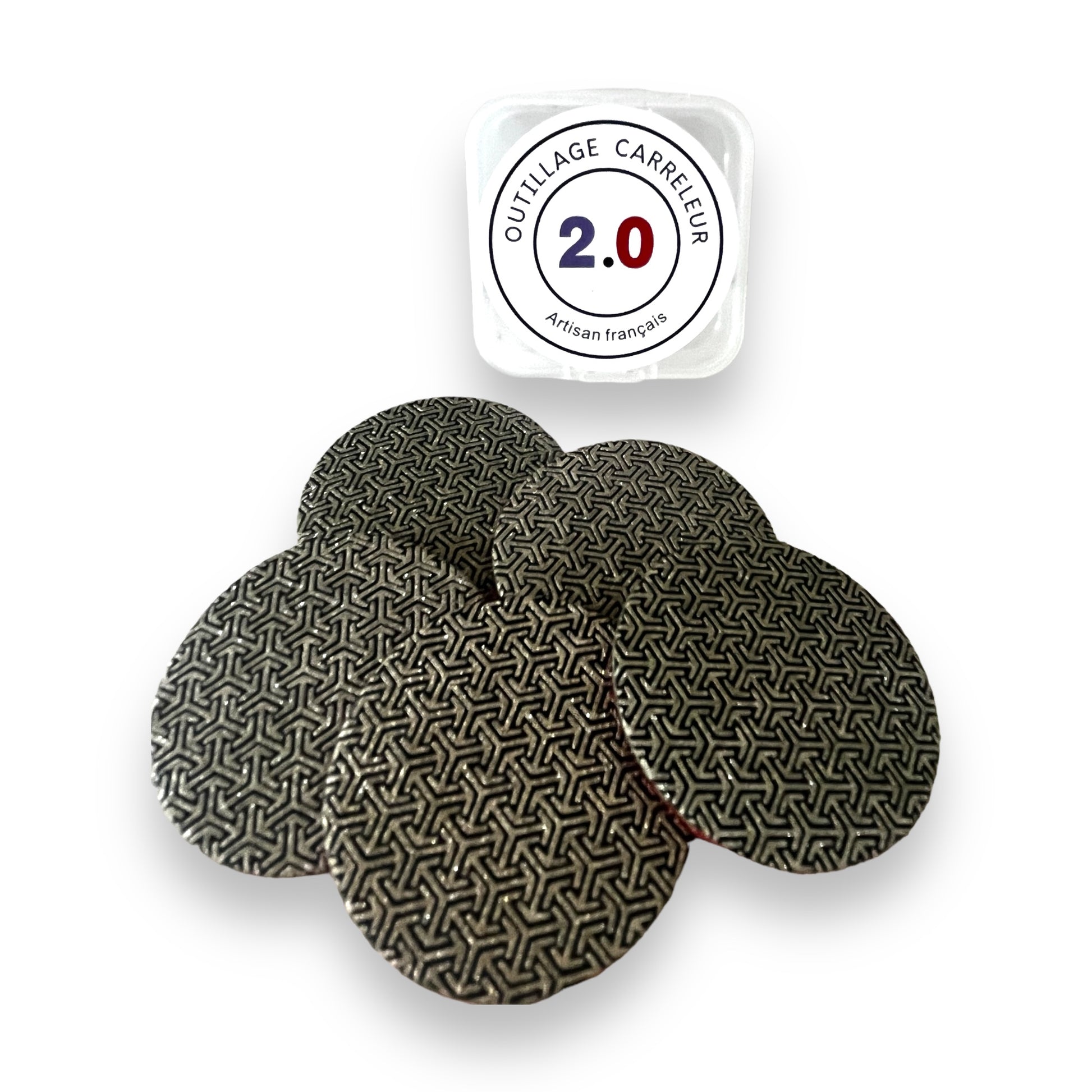 Ensemble pads diamant rouge grain 100 avec packaging Outillage Carreleur 2.0