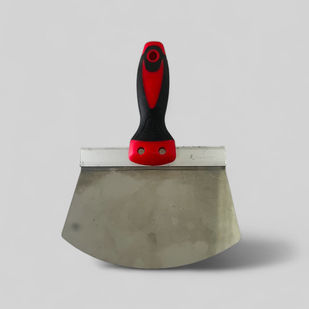 Spatule large à enduire 25 cm avec lame inox et manche ergonomique rouge et noir