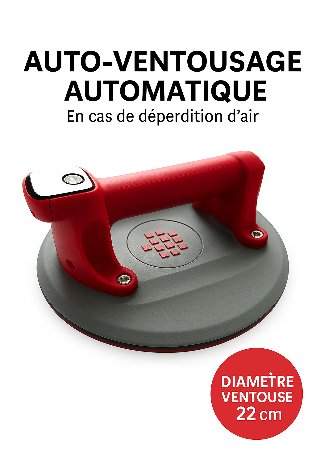 Big ventouse numérique électrique 260kg Ø 220mm avec indicateur de batterie