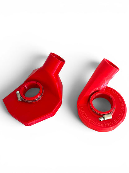 🔥Pack de 2 Capots Aspirants Ø125 mm pour Meuleuse – Biseaux 45° Sans Poussière