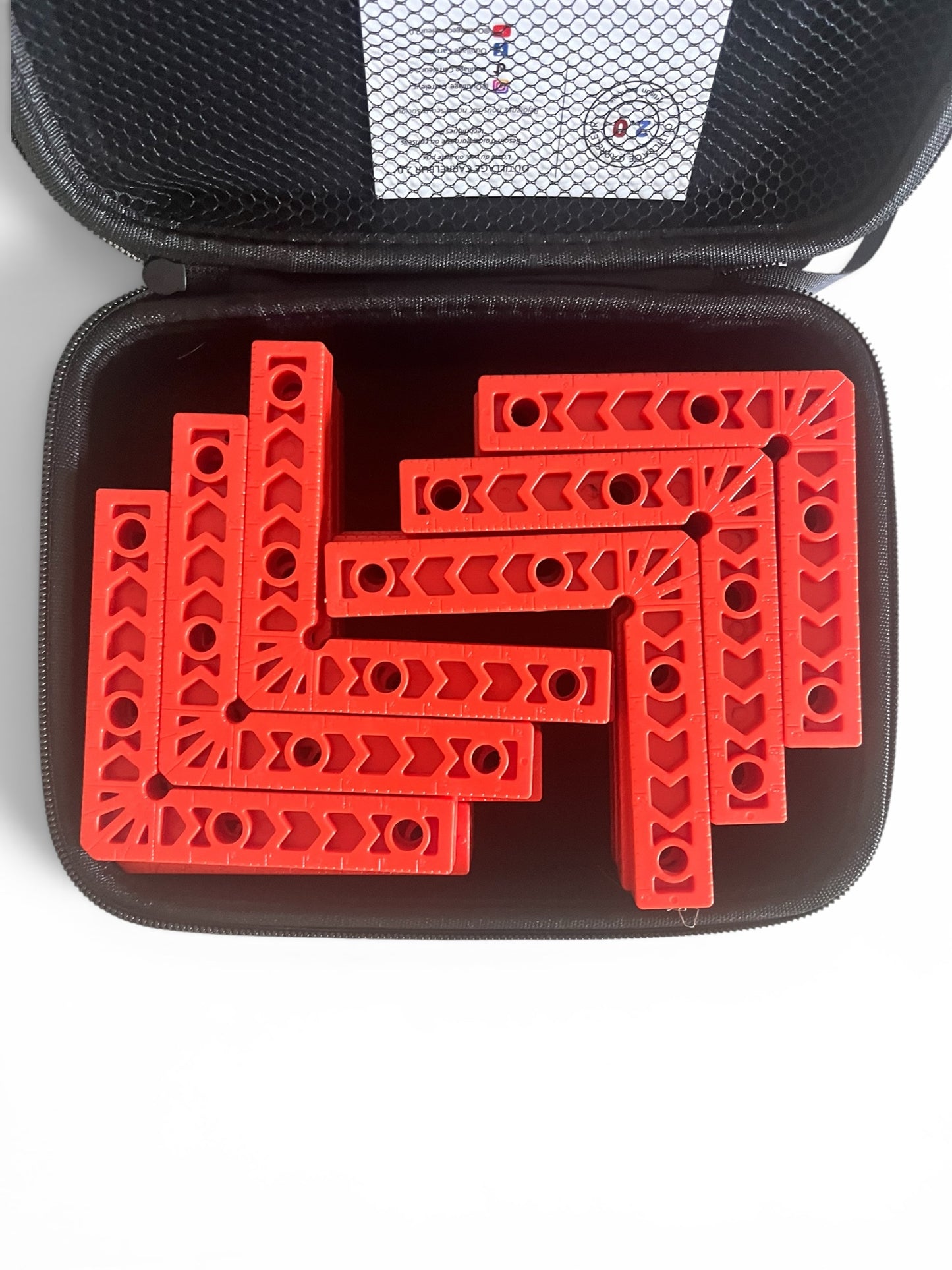 Kit 18 Équerres de Positionnement  Plastique avec Sacoche 10x 10 cm pour Carreleurs et Menuisiers – 18 pcs – Spécial Carrelage