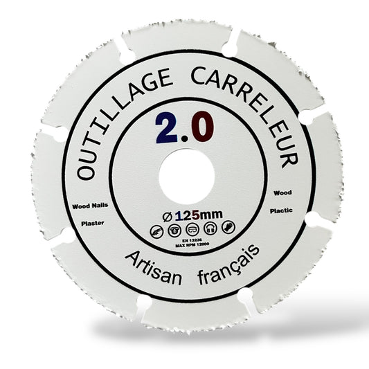 🔥Disque Blanc Polyvalent 125 mm– Bois, Plastique & PVC | Outillage Carreleur 2.0 – Artisans Français
