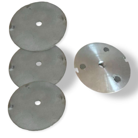 Kit Support Magnétique Ø 100 mm pour Pads Diamant – 4 pièces (1 Base + 3 Plaques) | Outillage Carreleur 2.0