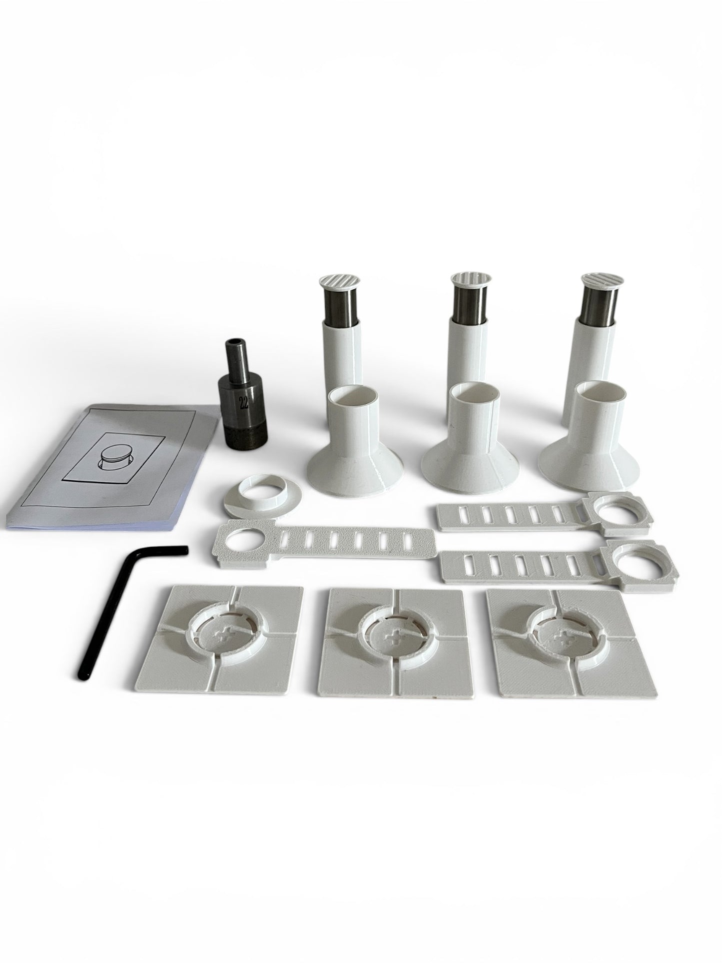 🔥 Kit Porte-Serviette Design Inox – Model Luxe - Fixation Invisible –  - Lot de 3 (6 cm) + Foret Diamant 22mm Inclus