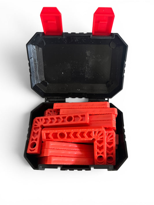 🔥Kit 18 Équerres de Positionnement  Plastique avec Boite 8 x 4 cm pour Carreleurs et Menuisiers – 18 pcs – Spécial Carrelage