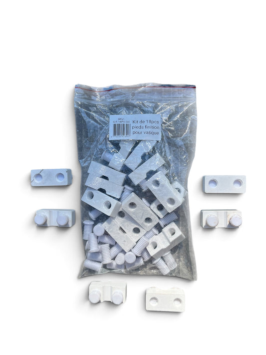 Kit de 18 pcs pieds finition pour vasque
