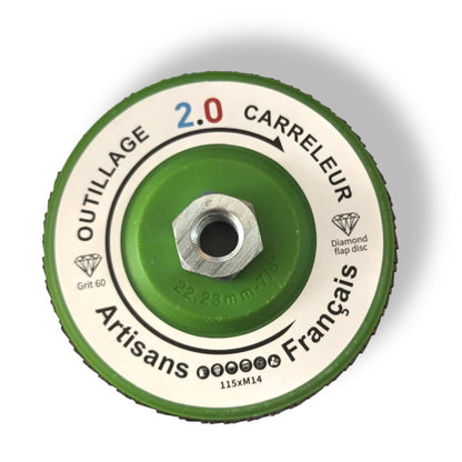 Pack de 3 Disques à Lamelles Diamantés Ø115 mm Grain 60, 120 et 200 – M14