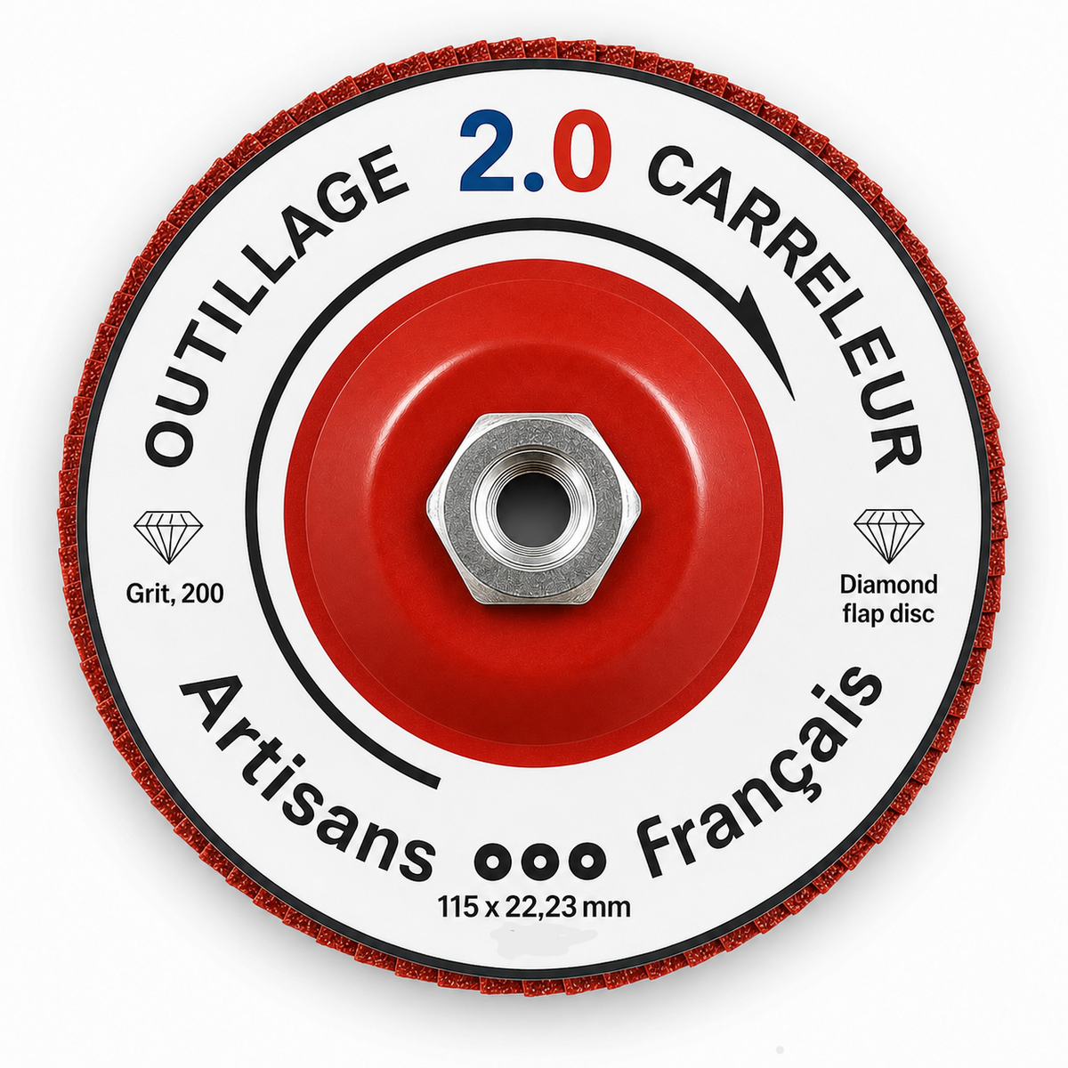 Pack de 3 Disques à Lamelles Diamantés Ø115 mm Grain 60, 120 et 200 – M14