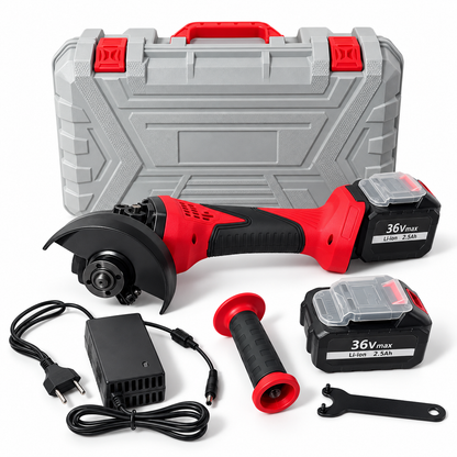 Meuleuse sans fil 125 mm – Coffret 2 batteries et chargeur