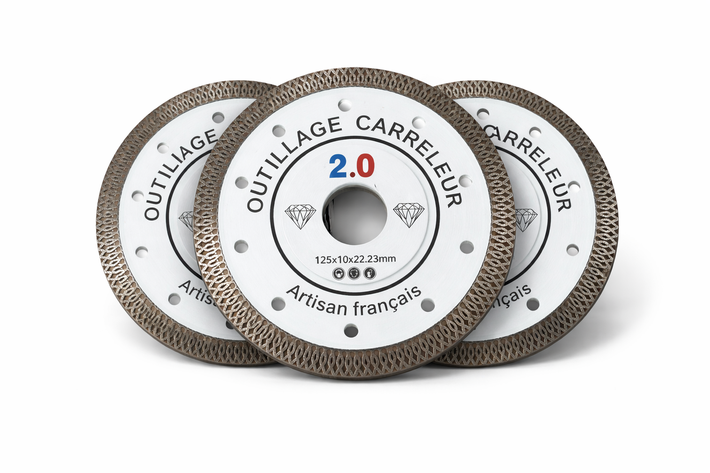 🔥 Kit de 3 Disques Diamant Maille 125 mm – 1,2 mm