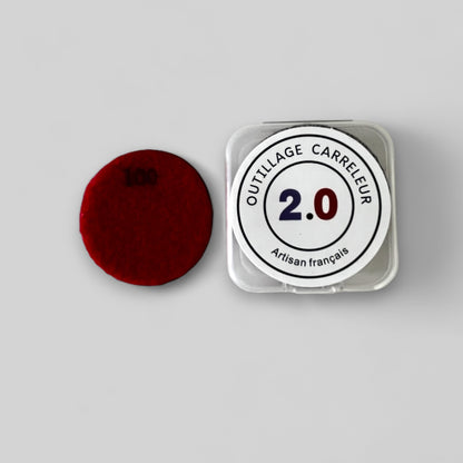 Pack 5 mini pad diamant en Y grain 100 rouge