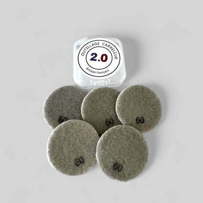 pack 5 mini disque gris grain 60 en Y