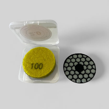 pack 5 mini pad face nid d'abeille grain 100 jaune