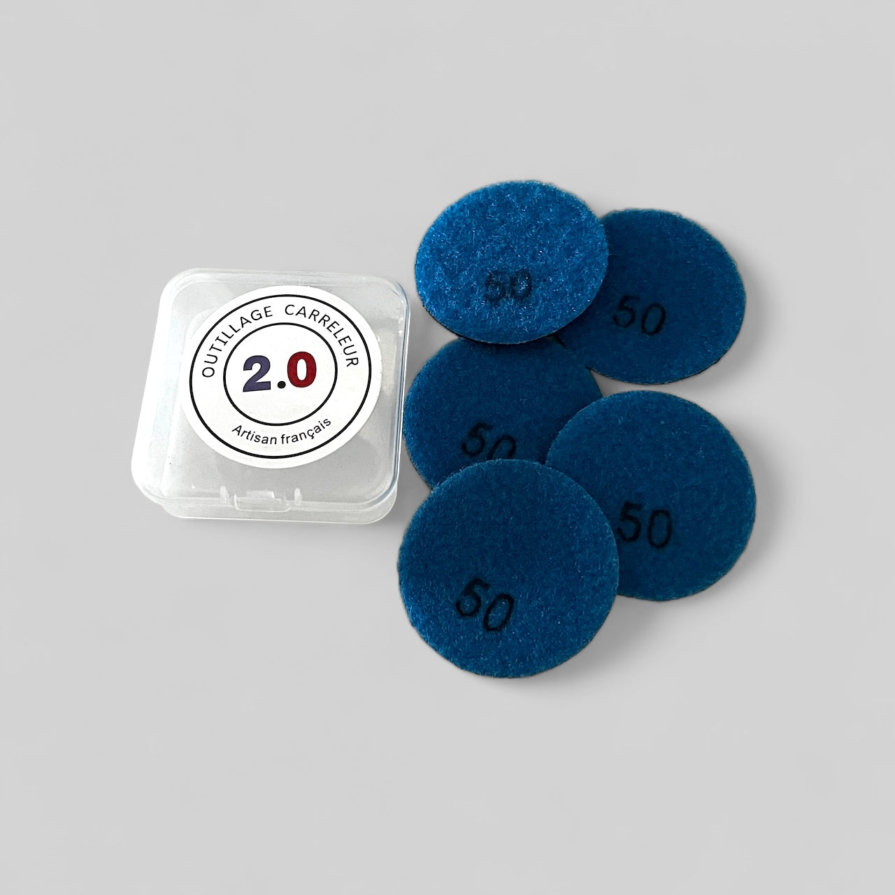 Pack de 5 mini pad face nid d'abeille grain 50 bleu