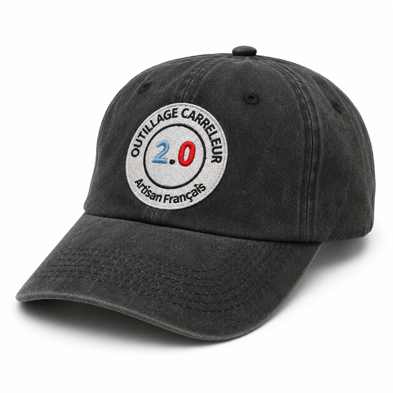 Casquette noire Outillage Carreleur 2.0 – Logo brodé