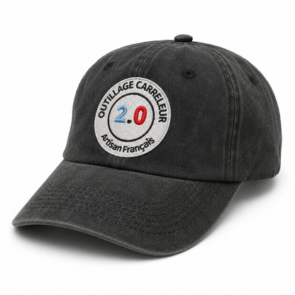 Casquette noire Outillage Carreleur 2.0 – Logo brodé