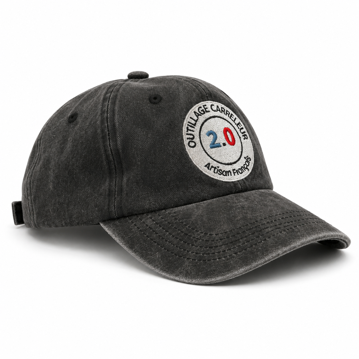 Casquette noire Outillage Carreleur 2.0 – Logo brodé
