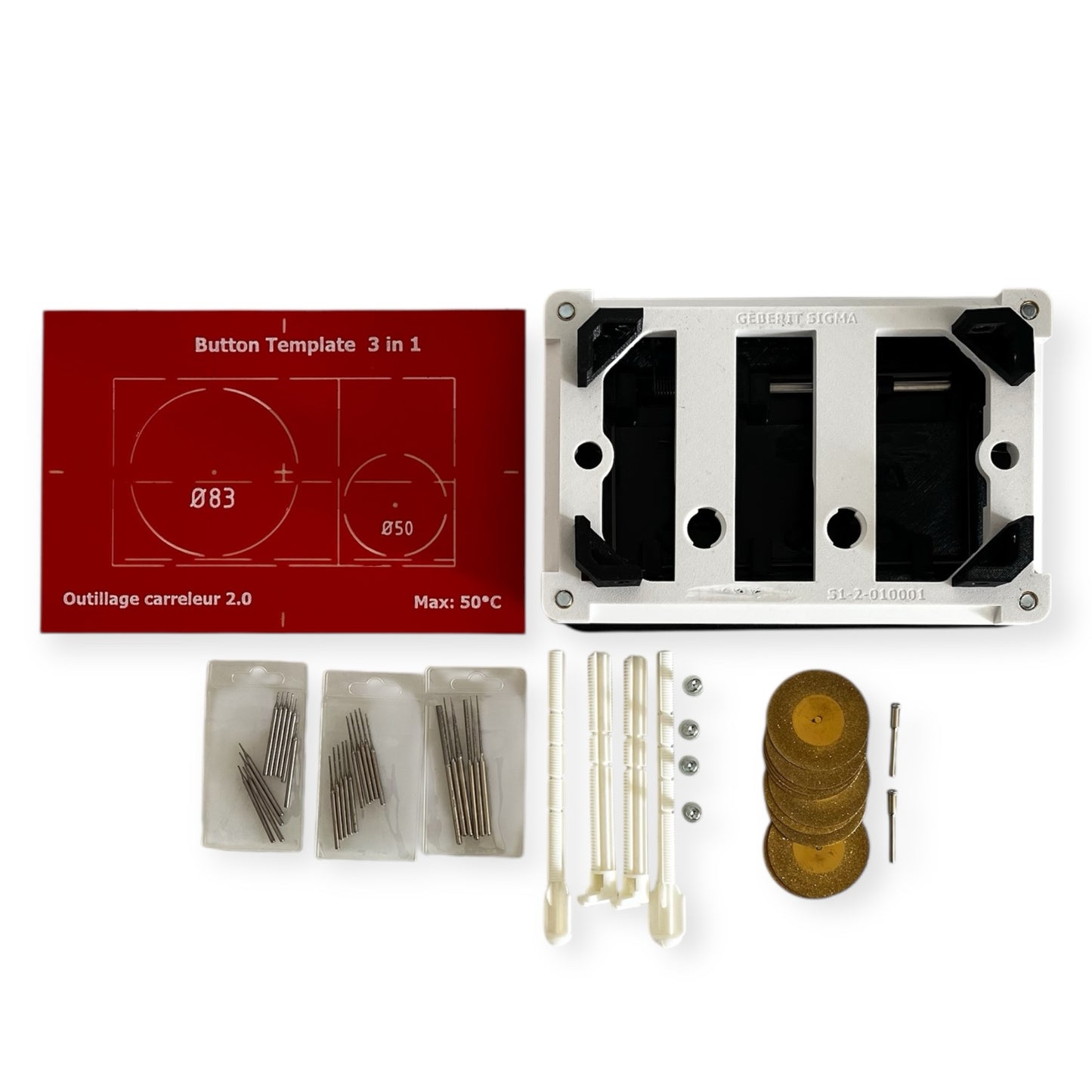 Kit Plaque de Déclenchement à Carreler Outillage carreleur 2.0 type Geb Sigma Luxe