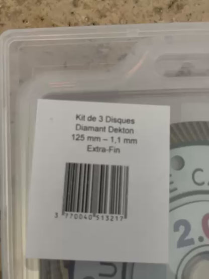 Kit de 3 Disques Diamant Dekton 125 mm – 1,1 mm Extra-Fin | Outillage Carreleur 2.0