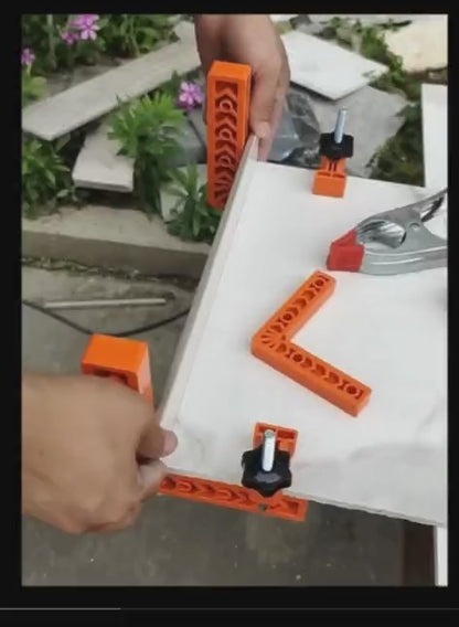 🔥 Kit Équerres de Biseau Professionnel – 4 Équerres 140 mm + 4 Équerres 100 mm + 8 Serre-Joints + 4 Molettes