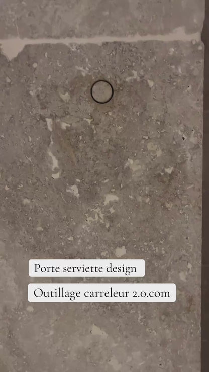 🔥 Kit Porte-Serviette Design – Fixation Invisible sur Mur Carrelé – Lot de 3 – Profondeur 6 cm + Foret Diamant 28 mm Inclus