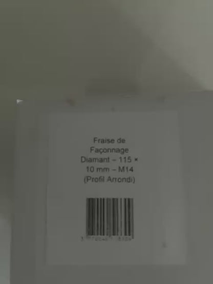 Fraise de Façonnage Diamant – 115 × 10 mm – M14 (Profil Arrondi)