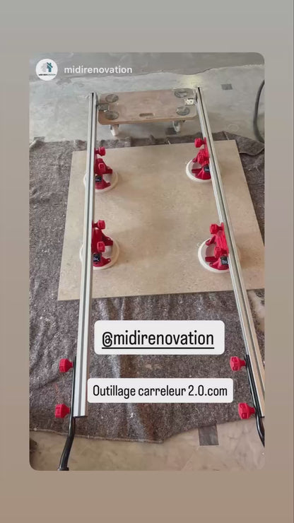 🔥Mini Sollevatore Elettrico per Piastrelle 4 Ventose – Piastrelle 80–180 cm